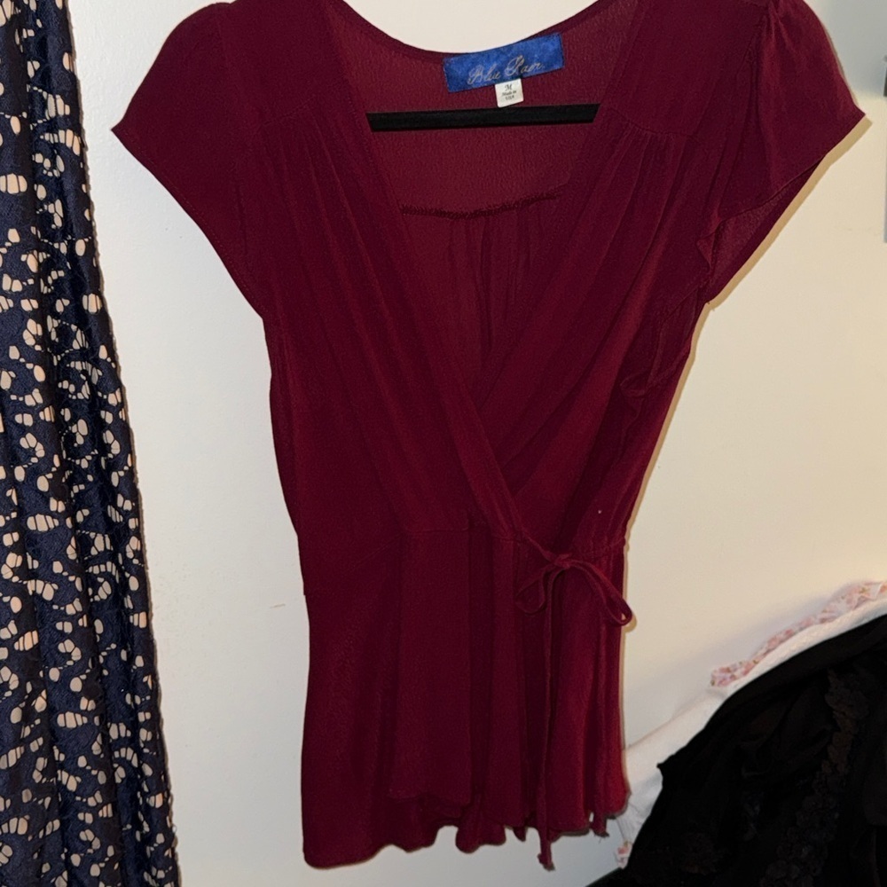 Blue Rain Burgundy Top